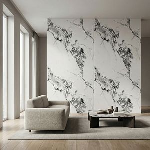 Panou decorativ Wall Glossy Arabescato, SPC, 122 x 280 cm, alb