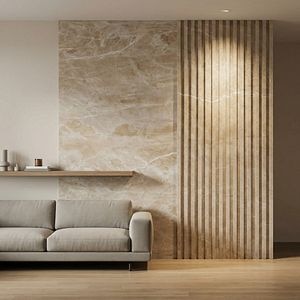 Panou decorativ Marble, WPC, 16.5 x 28 cm, alb
