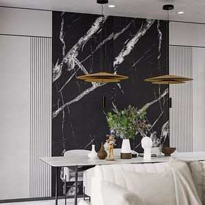 Panou decorativ perete, SPC, 280 x 96.5 cm, negru