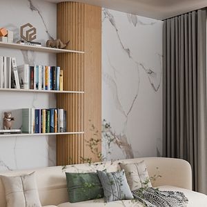 Panou decorativ perete Venezi, SPC, 280 x 96.5 cm, carrara