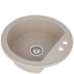 Chiuveta bucatarie granit, reversibila, 51 cm diametru, adancime 18 cm, bej  Serstill