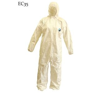 Combinezon din polipropilena si elastic, marime S-3XL, gri si alb 