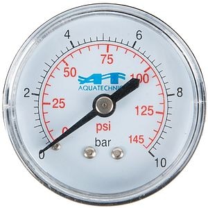 Manometru AQUATEHNICA MAN10-BACK, 1/4'', 10 bar, plastic