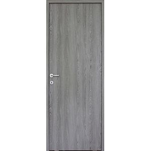 Usa de interior fara geam, gri, reversibila, mdf, 203 x 88 cm, toc inclus • Karpat