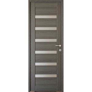 Usa de interior, geam/mdf, antracit, reversibila, 203 x 68 cm • Linneya