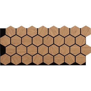 Set panou acustic VELTADOORS, 300 x 520 x 16 mm, hexagon, maro