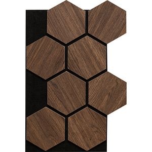 Set panou acustic VELTADOORS, 300 x 520 x 16 mm, hexagon, nuc
