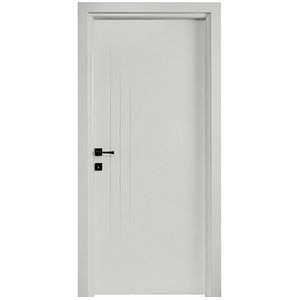 Usa interior Three Lines, fara geam, reversibila, MDF, 88 x 203 cm, crem