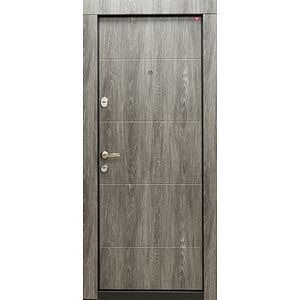 Usa de intrare pentru apartament, metalica, gri, fara geam, dreapta, 202 x 86 cm • Bella Casa BC 108