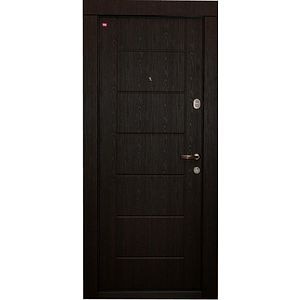 Usa de intrare pentru apartament, metalica, wenge, fara geam, dreapta, 202 x 86 cm • Bella Casa