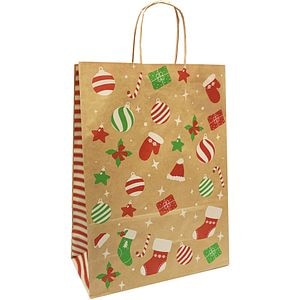 Punga SAVCOM Kraft Christmas, mica, diverse modele