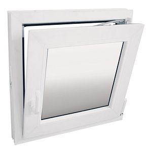 Fereastra termopan PVC, geam Clar + Low-E, alb, 5 camere, 56 x 56 cm, stanga, dubla deschidere, oscilobatanta  Gealan