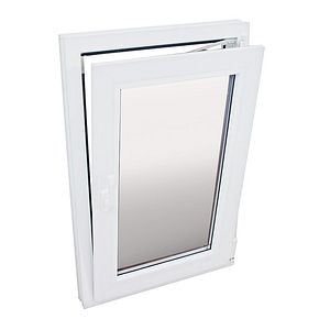 Fereastra termopan PVC, geam Clar + Low-E, alb, 5 camere, 86 x 116 cm, stanga, dubla deschidere, oscilobatanta  Gealan
