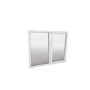 Fereastra termopan PVC, geam Clar + Low-E, alb, 5 camere, 116 x 116 cm, dreapta, dubla deschidere, fixa + oscilobatanta  Gealan