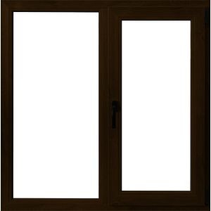Fereastra termopan PVC, geam Float + Low-E, nuc, 6 camere, 136 x 116 cm, dreapta, dubla deschidere, fixa + oscilobatanta • Aplast