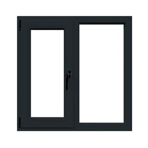 Fereastra termopan PVC, geam Float + Low-E, gri, 6 camere, 116 x 116 cm, dreapta, dubla deschidere, fixa + oscilobatanta  Aplast
