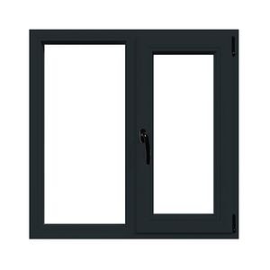 Fereastra termopan PVC, geam Float + Low-E, gri, 6 camere, 100 x 100 cm, dreapta, dubla deschidere, fixa + oscilobatanta  Aplast