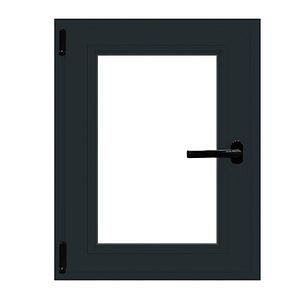 Fereastra termopan PVC, geam Float + Low-E, gri, 6 camere, 116 x 76 cm, stanga, dubla deschidere, oscilobatanta  Aplast