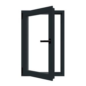 Fereastra termopan PVC, geam Float + Low-E, gri, 6 camere, 116 x 86 cm, stanga, dubla deschidere, oscilobatanta • Aplast