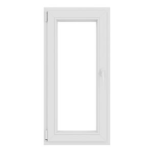 Fereastra termopan PVC, geam Float + Low-E, alb, 4 camere, 56 x 116 cm, stanga, dubla deschidere, oscilobatanta • Aplast