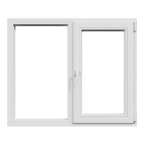 Fereastra termopan PVC, geam Float + Low-E, alb, 4 camere, 146 x 116 cm, dreapta, dubla deschidere, fixa + oscilobatanta • Aplast