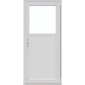 Usa exterior APLAST, cu geam, stanga, PVC, 88 x 180 cm, alb