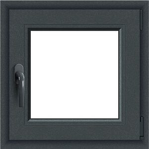 Fereastra termopan APLAST, PVC, 5 camere, 56 x 56 cm, deschidere oscilobatanta stanga, gri antracit