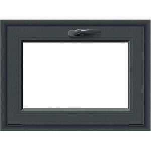 Fereastra termopan APLAST, PVC, 5 camere, 76 x 56 cm, deschidere batanta in jos, gri antracit