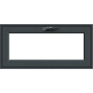 Fereastra termopan APLAST, PVC, 5 camere, 116 x 56 cm, deschidere batanta in jos, gri antracit