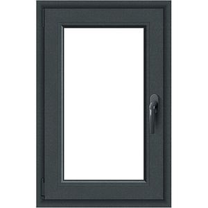 Fereastra termopan APLAST, PVC, 5 camere, 56 x 86 cm, deschidere oscilobatanta stanga, gri antracit