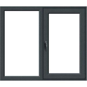 Fereastra termopan APLAST, PVC, 5 camere, 146 x 116 cm, deschidere fixa + batanta dreapta, gri antracit