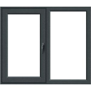 Fereastra termopan APLAST, PVC, 5 camere, 146 x 116 cm, deschidere fixa + batanta stanga, gri antracit
