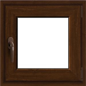 Fereastra termopan APLAST, PVC, 5 camere, 56 x 56 cm, deschidere oscilobatanta dreapta, maro