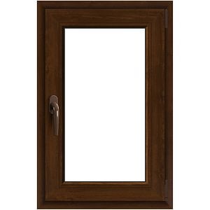 Fereastra termopan APLAST, PVC, 5 camere, 56 x 86 cm, deschidere oscilobatanta dreapta, maro