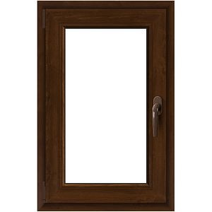 Fereastra termopan APLAST, PVC, 5 camere, 56 x 86 cm, deschidere oscilobatanta stanga, maro