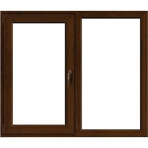 Fereastra termopan APLAST, PVC, 5 camere, 146 x 116 cm, deschidere fixa + batanta stanga, maro