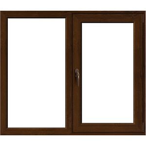 Fereastra termopan APLAST, PVC, 5 camere, 146 x 116 cm, deschidere fixa + batanta dreapta, maro