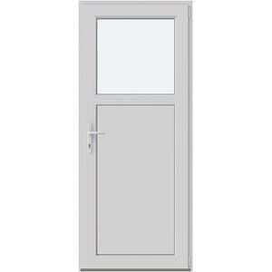 Usa intrare APLAST, cu geam, dreapta, PVC, 88 x 205 cm, alb