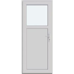 Usa intrare APLAST, cu geam, stanga, PVC, 88 x 205 cm, alb