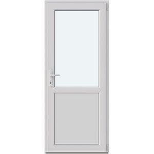 Usa intrare APLAST, cu geam, dreapta, PVC, 88 x 205 cm, alb