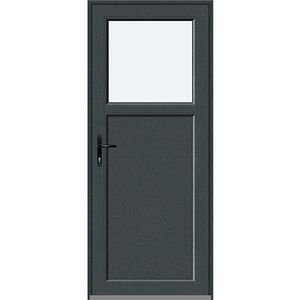 Usa intrare APLAST, cu geam, dreapta, PVC, 88 x 205 cm, gri antracit
