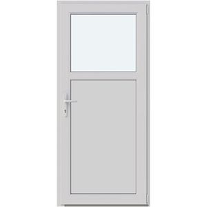 Usa intrare APLAST, cu geam, dreapta, PVC, 88 x 195 cm, alb