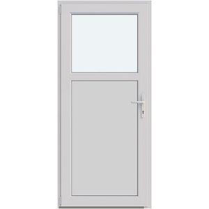 Usa intrare APLAST, cu geam, stanga, PVC, 88 x 195 cm, alb