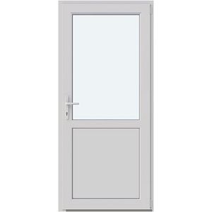 Usa intrare APLAST, cu geam, dreapta, PVC, 88 x 195 cm, alb