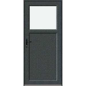 Usa intrare APLAST, cu geam, dreapta, PVC, 88 x 195 cm, gri antracit