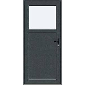 Usa intrare APLAST, cu geam, stanga, PVC, 88 x 195 cm, gri antracit