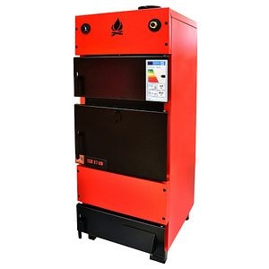 Centrala pe lemne / Cazan pe lemne din otel, portocaliu, 37 kW, 90°C, 147 x 53 x 59 cm • Eco 7