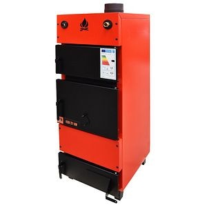 Cazan pe lemne din otel, portocaliu, 27 kW, 90°C, 147 x 48 x 54 cm • Eco 27