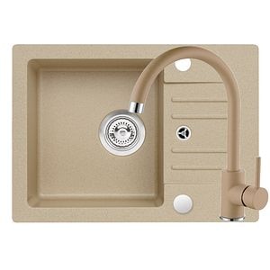 Set chiuveta si baterie FOXTROT, 58x42 cm, bej