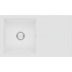 Chiuveta bucatarie SANDONNA Arona 76, 1 cuva, picurator reversibil, compozit granit, alb